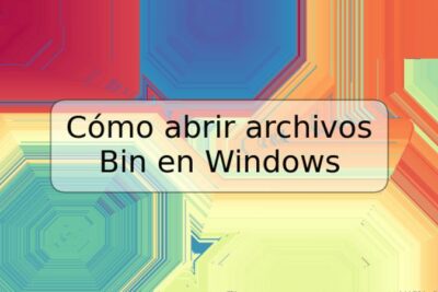 Cómo abrir archivos Bin en Windows