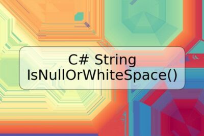 C# String IsNullOrWhiteSpace()