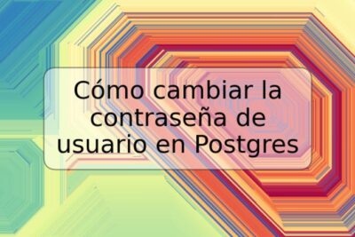 Cómo cambiar la contraseña de usuario en Postgres