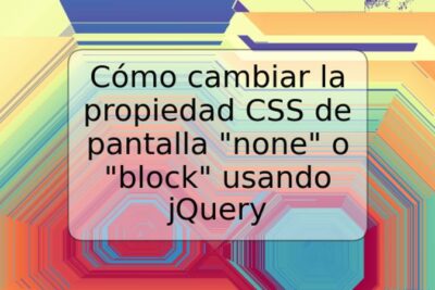 Cómo cambiar la propiedad CSS de pantalla "none" o "block" usando jQuery
