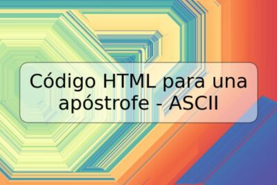 Código HTML para una apóstrofe - ASCII