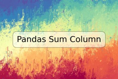 Pandas Sum Column