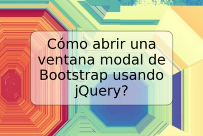 Cómo abrir una ventana modal de Bootstrap usando jQuery?