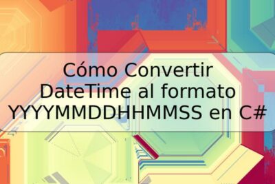 Cómo Convertir DateTime al formato YYYYMMDDHHMMSS en C#