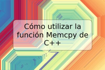 Cómo utilizar la función Memcpy de C++