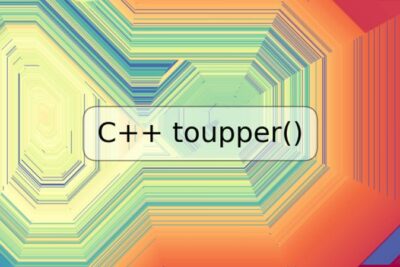 C++ toupper()