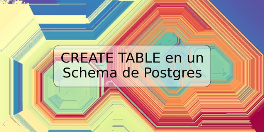 CREATE TABLE en un Schema de Postgres