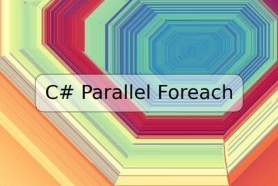 C# Parallel Foreach