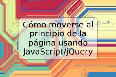 Cómo moverse al principio de la página usando JavaScript/jQuery