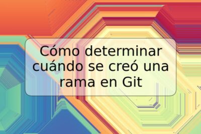 Cómo determinar cuándo se creó una rama en Git