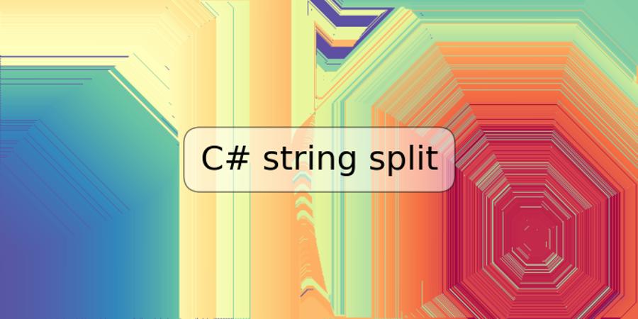 C# string split