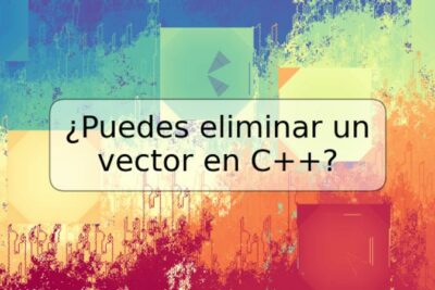 ¿Puedes eliminar un vector en C++?