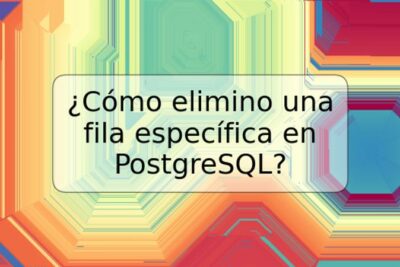 ¿Cómo elimino una fila específica en PostgreSQL?