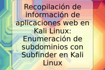 Recopilación de información de aplicaciones web en Kali Linux: Enumeración de subdominios con Subfinder en Kali Linux