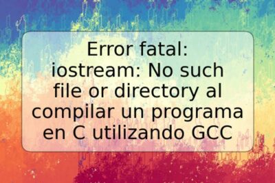 Error fatal: iostream: No such file or directory al compilar un programa en C utilizando GCC