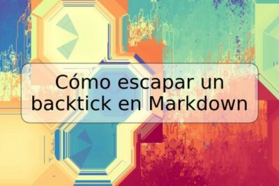 Cómo escapar un backtick en Markdown