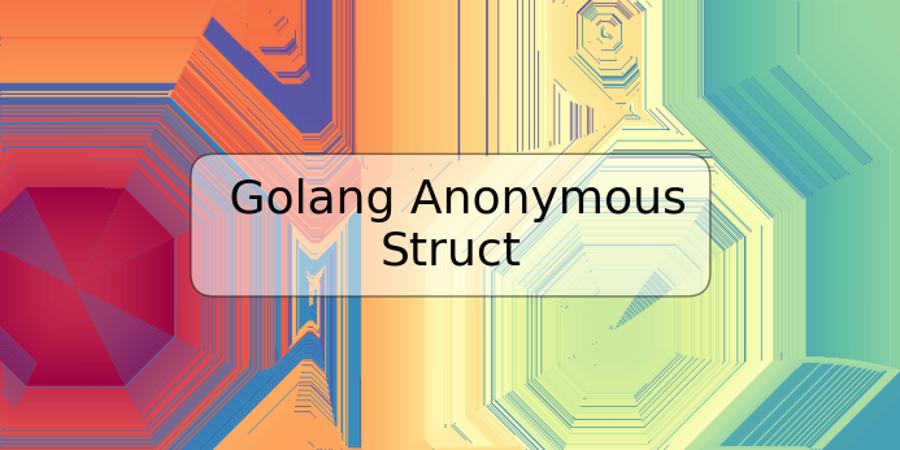 Golang Anonymous Struct