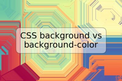 CSS background vs background-color