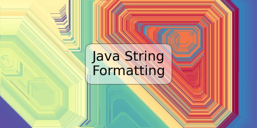 Java String Formatting | TRSPOS