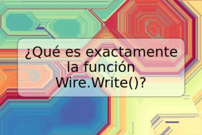 ¿Qué es exactamente la función Wire.Write()?