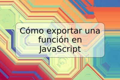Cómo exportar una función en JavaScript