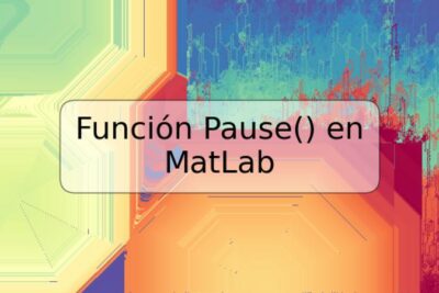 Función Pause() en MatLab