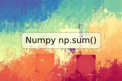 Numpy np.sum()