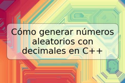 Cómo generar números aleatorios con decimales en C++