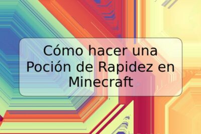 Cómo hacer una Poción de Rapidez en Minecraft