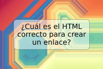 ¿Cuál es el HTML correcto para crear un enlace?