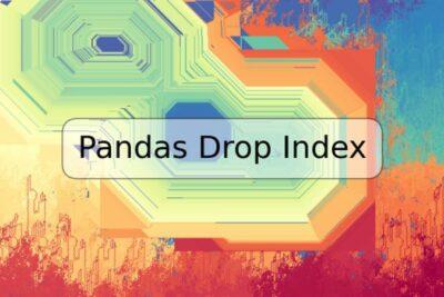 Pandas Drop Index