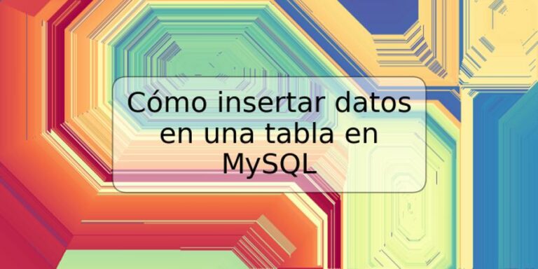 C Mo Insertar Datos En Una Tabla En Mysql Trspos