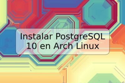 Instalar PostgreSQL 10 en Arch Linux