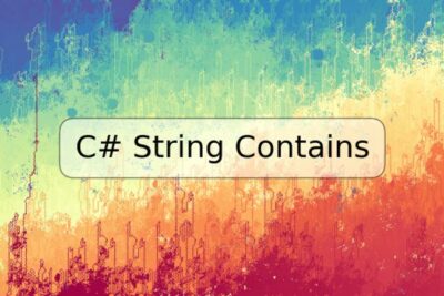 C# String Contains