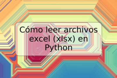 Cómo leer archivos excel (xlsx) en Python