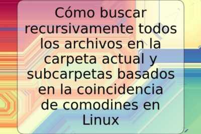 Cómo buscar recursivamente todos los archivos en la carpeta actual y subcarpetas basados en la coincidencia de comodines en Linux