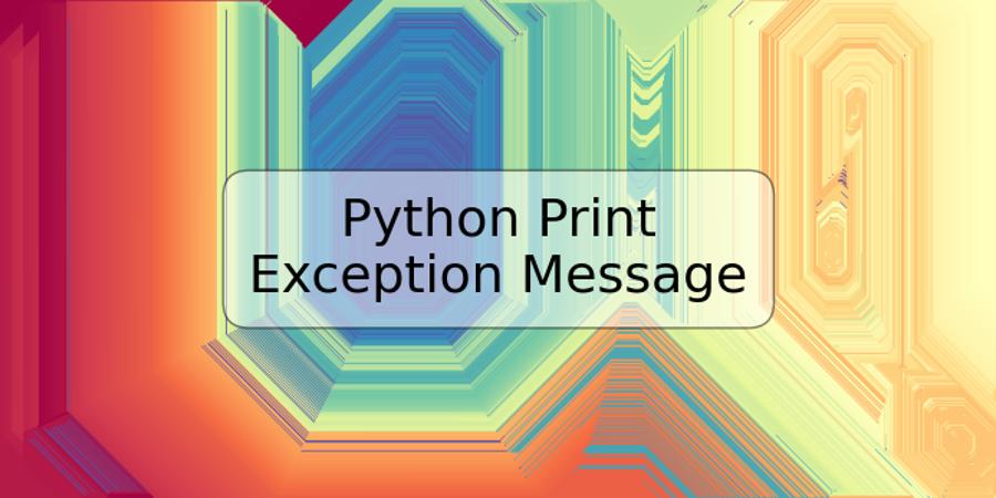 Python Print Exception Message