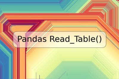 Pandas Read_Table()