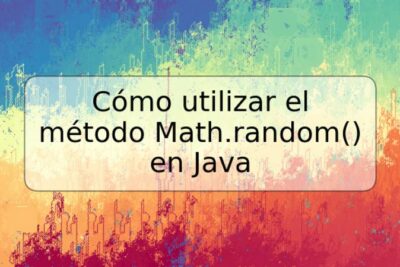 Cómo utilizar el método Math.random() en Java