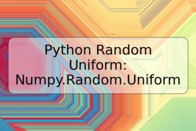 Python Random Uniform: Numpy.Random.Uniform