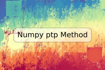 Numpy ptp Method