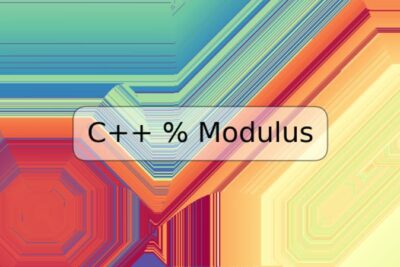 C++ % Modulus