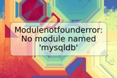 Modulenotfounderror: No module named 'mysqldb'