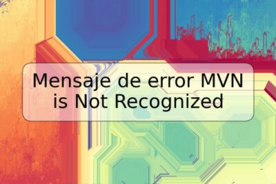Mensaje de error MVN is Not Recognized
