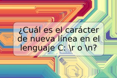 ¿Cuál es el carácter de nueva línea en el lenguaje C: r o n?