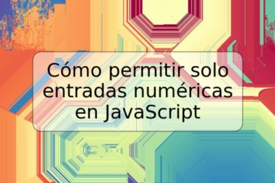 Cómo permitir solo entradas numéricas en JavaScript