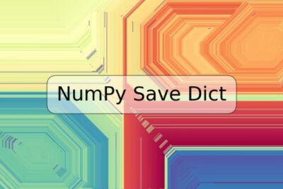 NumPy Save Dict