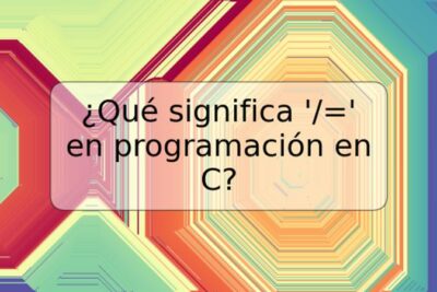 ¿Qué significa '/=' en programación en C?