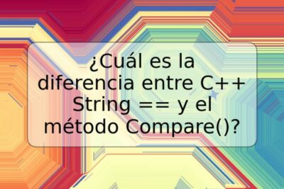 ¿Cuál es la diferencia entre C++ String == y el método Compare()?