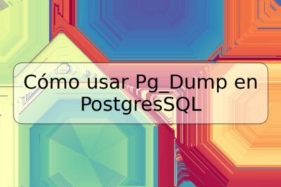 Cómo usar Pg_Dump en PostgresSQL